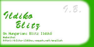 ildiko blitz business card